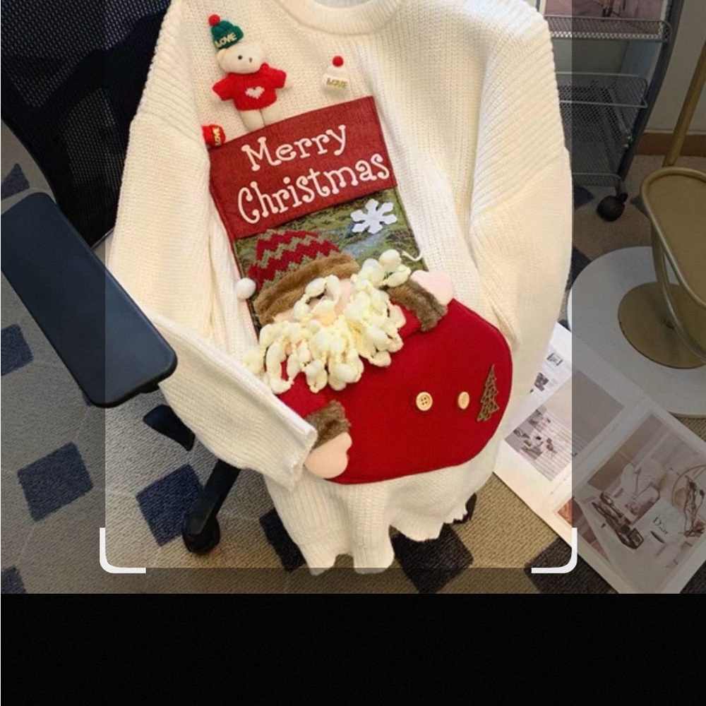 Festive White Christmas Sweater